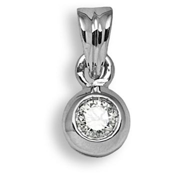 9 Carat White Gold 15pts Diamond Pendant
