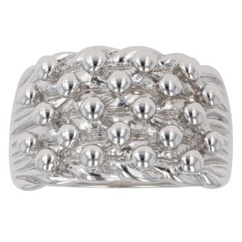 Silver Five Row Keeper Ring By Icesia