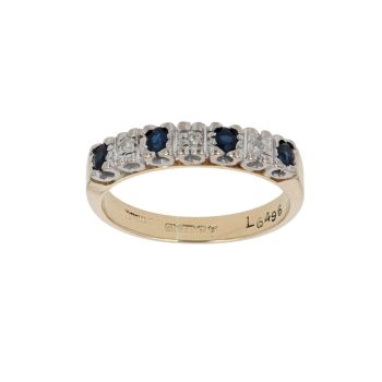 18ct Yellow Gold 0.05ct Diamond And Sapphire Ring