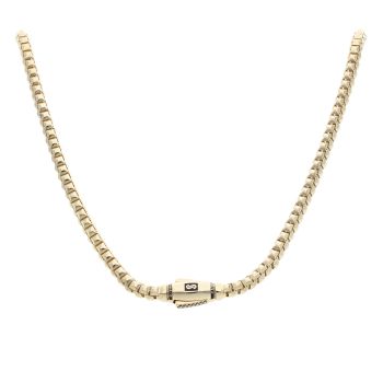 14ct Yellow Gold Monaco Cube Plain Lock Chain 24"