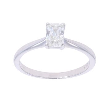 18ct White Gold 0.70ct Radiant Cut Diamond Solitaire Ring