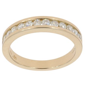 18ct Yellow Gold 0.50ct Brilliant Cut Diamond Half Eternity Ring