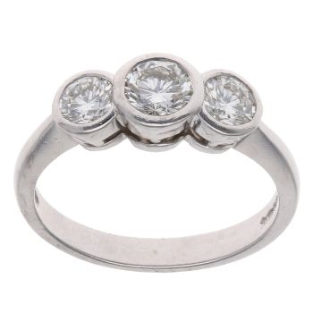 Platinum 0.75ct Brilliant Cut Diamond Trilogy Ring