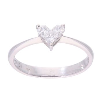 18ct White Gold 0.30ct Diamond Heart Ring