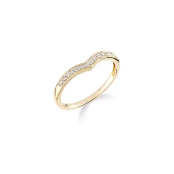 9ct Yellow Gold 0.08ct Diamond Wishbone Ring