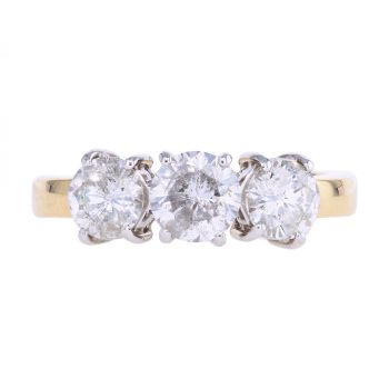 18ct Yellow Gold 1.79ct Diamond Trilogy Ring