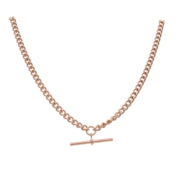 9ct Rose Gold Albert T-Bar Chain 18"