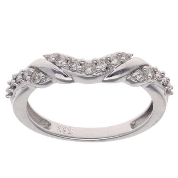 9ct White Gold 0.25ct Brilliant Cut Diamond Wishbone Ring