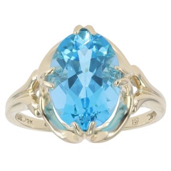 9ct Yellow Gold Blue Topaz Ring