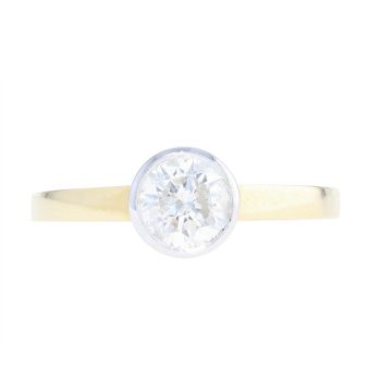18ct Yellow Gold Rub over 0.80ct Diamond Solitaire Ring