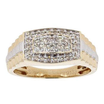 9ct Yellow Gold 0.50ct Diamond Signet Ring