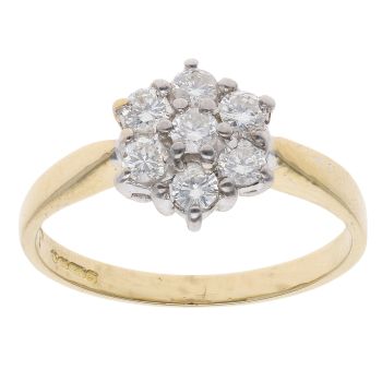 18ct Yellow Gold 0.50ct Brilliant Cut Diamond Cluster Ring