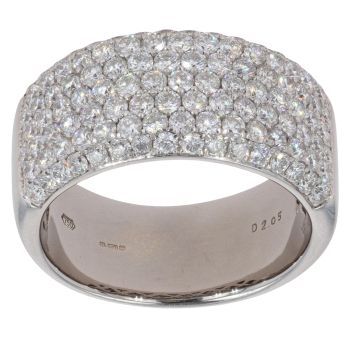 18ct White Gold 2.05ct Brilliant Cut Diamond Five Row Ring