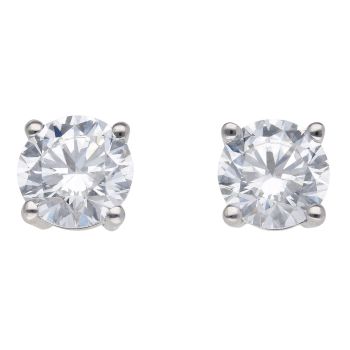 Lab Grown Platinum 2.00ct Brilliant Cut Diamond Solitaire Studs