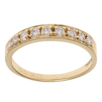 18ct Yellow Gold 0.30ct Brilliant Cut Diamond Half Eternity Ring