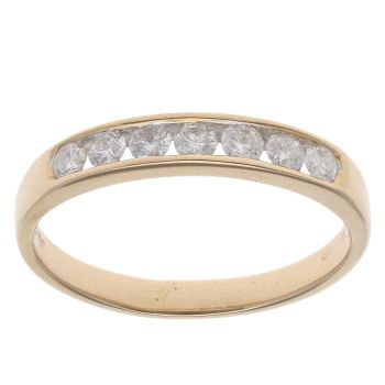 18ct Yellow Gold 0.25ct Brilliant Cut Diamond Half Eternity Ring