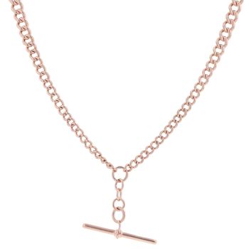 9ct Rose Gold Albert T-Bar Chain 20"
