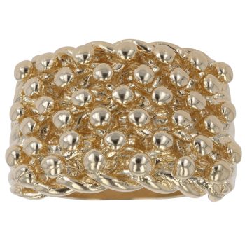 9ct Yellow Gold Six Row Keeper Ring