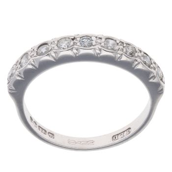18ct White Gold 0.25ct Brilliant Cut Diamond Half Eternity Ring