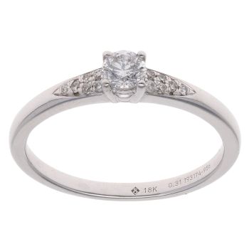 18ct White Gold 0.31ct Brilliant Cut Diamond Solitaire Ring