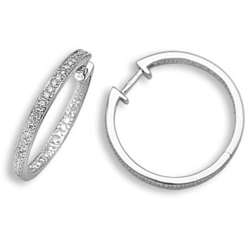 9 Carat White Gold 45pts Diamond Earrings