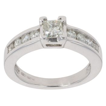 18ct White Gold 0.70ct Princess Cut Diamond Solitaire Ring