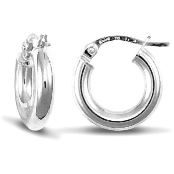 9ct White Gold Hoop Earrings