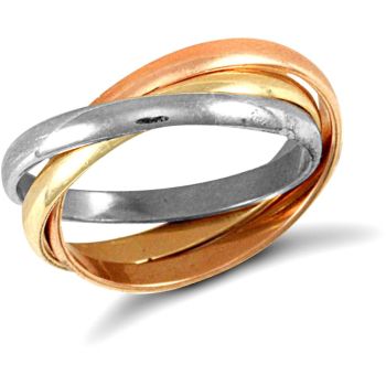 9ct 3 Colour Gold Russian Wedding Ring