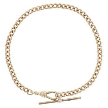 9ct Yellow Gold Albert T-Bar Bracelet 9"
