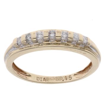 9ct Yellow Gold 0.15ct Diamond Half Eternity Ring