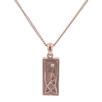 9ct Rose Gold 0.02ct Diamond Clogau Pendant and Chain 16"