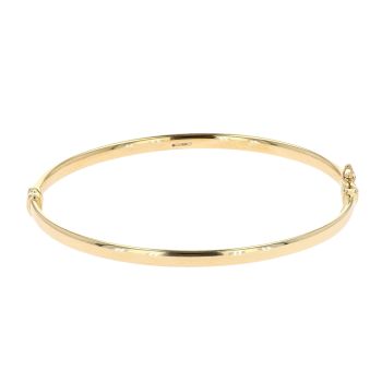 9ct Yellow Gold Plain Hinged Bangle