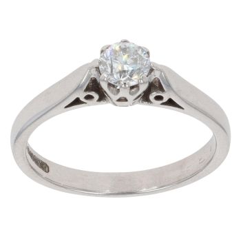 18ct White Gold 0.33ct Brilliant Cut Diamond Solitaire Ring