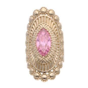 14ct Yellow Gold Pink Gemstone Ring