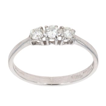 18ct White Gold 0.30ct Diamond Trilogy Ring