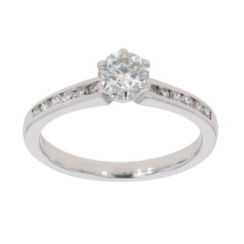 18ct White Gold 0.65ct Brilliant Cut Diamond Solitaire Ring