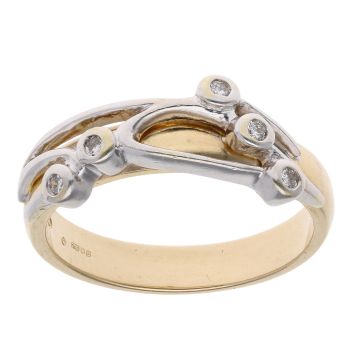 18ct Yellow And White Gold 0.05ct Diamond Clogau Ring