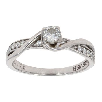18ct White Gold 0.50ct Diamond Twist Solitaire Ring