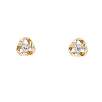 9ct Yellow Gold Cubic Zirconia Knot Stud Earrings