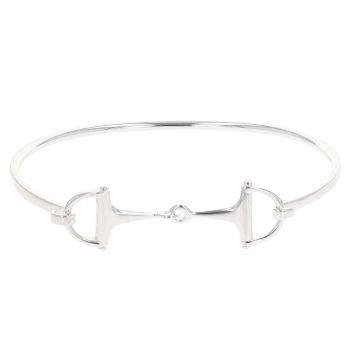 Silver Double Stirrups Bangle By Icesia