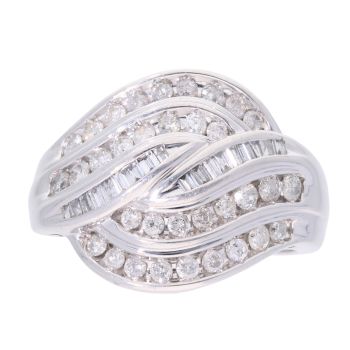 9ct White Gold Fancy 1.00ct Diamond Ring