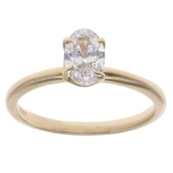 14ct Yellow Gold 0.70ct Oval Cut Diamond Solitaire Ring