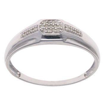 9ct White Gold 0.10ct Brilliant Cut Diamond Cluster Ring