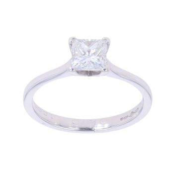 Platinum 0.70ct Princess Cut Diamond Solitaire Ring
