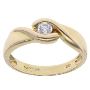9ct Yellow Gold Cubic Zirconia Single Stone Ring