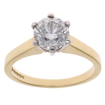 18ct Yellow Gold 1.50ct Brilliant Cut Diamond Solitaire Ring