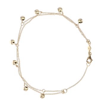 9ct Yellow Gold Fancy Duo Chain Disc Bracelet 8"