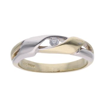 14ct Yellow and White Gold Cubic Zirconia Ring