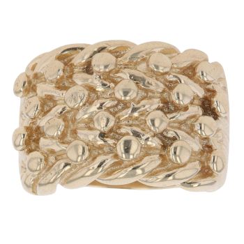9ct Yellow Gold Four Row Keeper Ring