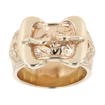 9ct Yellow Gold Double Buckle Ring
